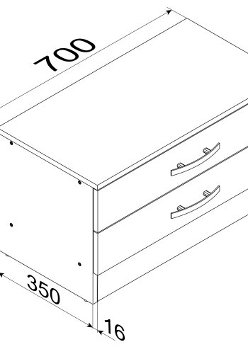 VCM NORDIC Balia kommode/bnk, m. 2 skuffer - hvid tr