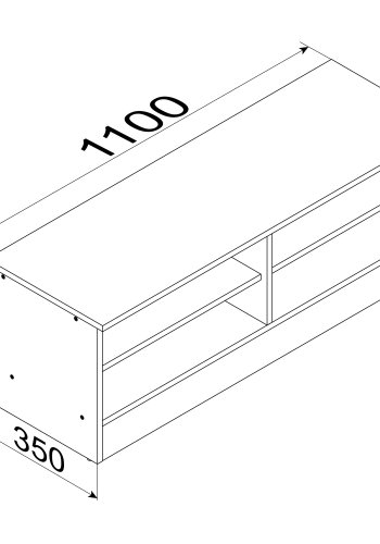 VCM NORDIC Balia TV-bord, m. 4 bne rum - hvid tr (110x35)