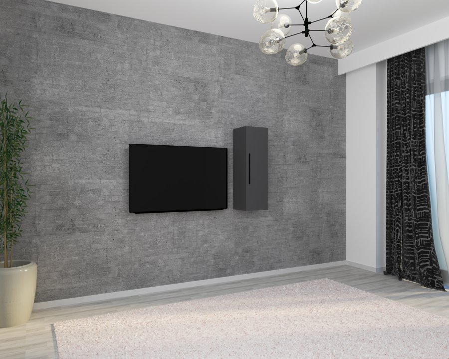 VCM NORDIC Arila L vgskab, m. 1 lge og 2 hylder - antracitgr tr