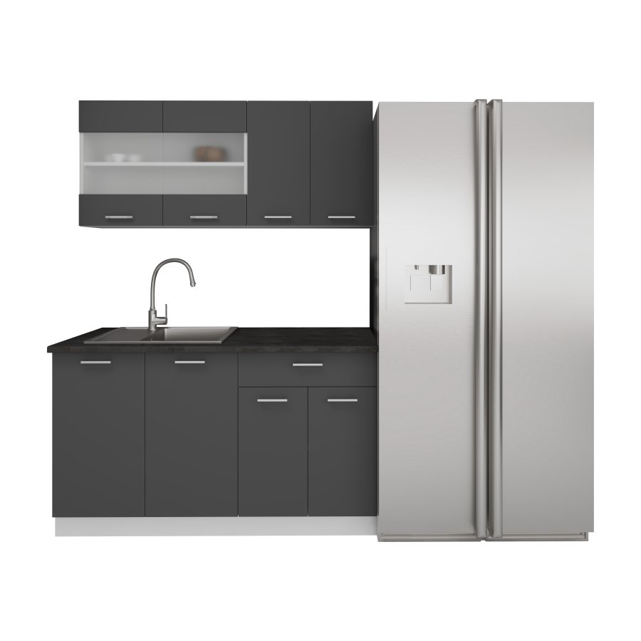 VCM NORDIC 140 Esilo 4-delt tekkken - glas og antracitgr tr