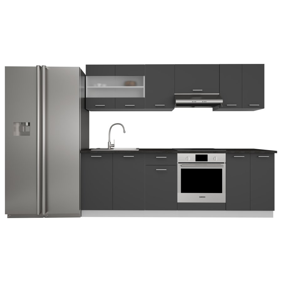 VCM NORDIC 240 Esilo 8-delt tekkken - glas og antracitgr tr