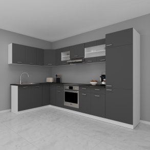 VCM NORDIC Esilo 13-delt hjrnekkken - glas og antracitgrt tr