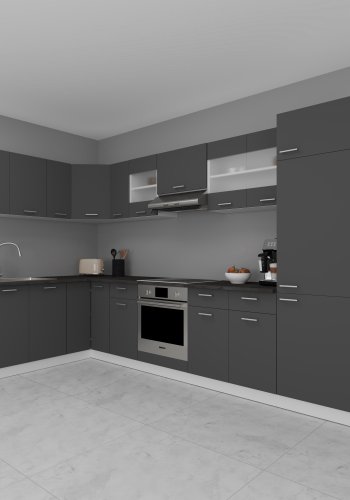 VCM NORDIC Esilo 13-delt hjrnekkken - glas og antracitgrt tr