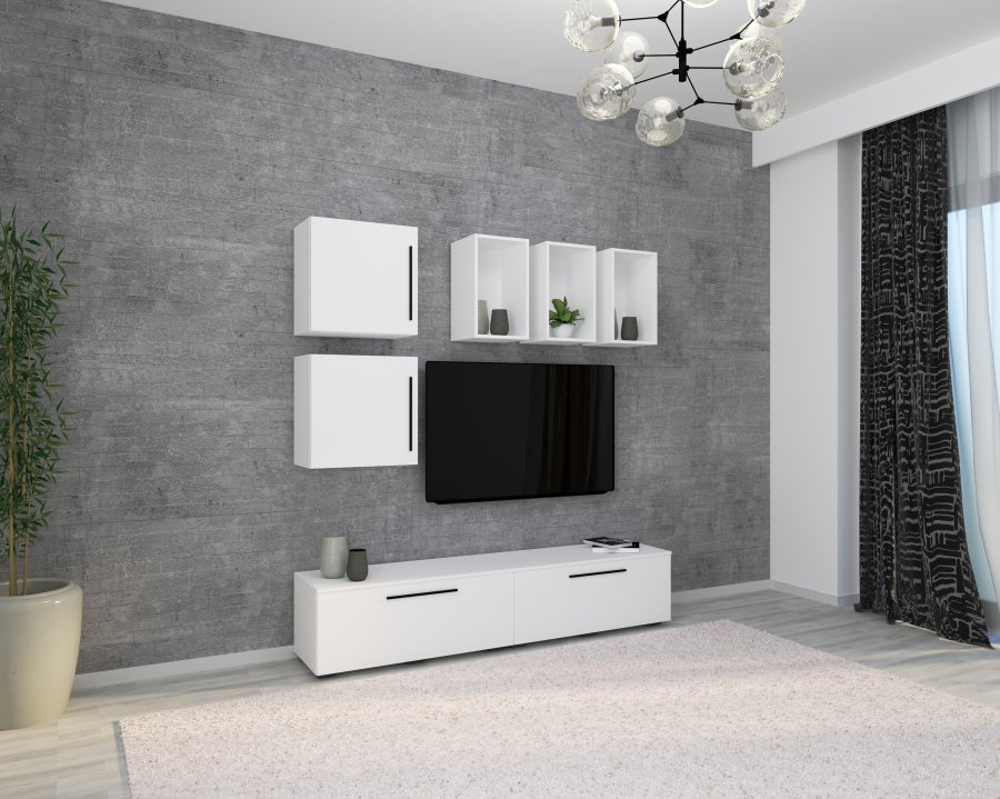 VCM NORDIC Arila L 7-tlg. reolsystem, m. 4 lger, 11 rum, 2 hylder - hvid tr