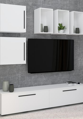 VCM NORDIC Arila L 7-tlg. reolsystem, m. 4 lger, 11 rum, 2 hylder - hvid tr