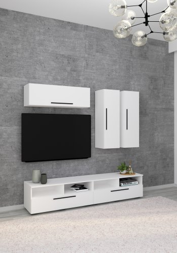 VCM NORDIC Arila XL 5-tlg. reolsystem, m. 5 lger, 17 rum, 8 hylder - hvid tr