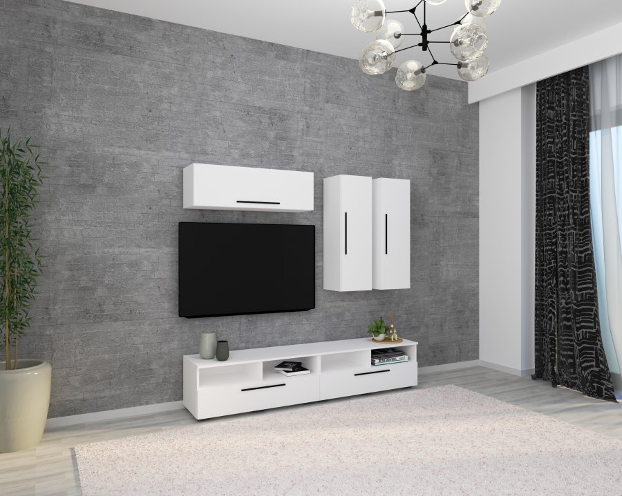 VCM NORDIC Arila XL 5-tlg. reolsystem, m. 5 lger, 17 rum, 8 hylder - hvid tr