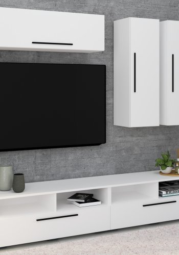 VCM NORDIC Arila XL 5-tlg. reolsystem, m. 5 lger, 17 rum, 8 hylder - hvid tr