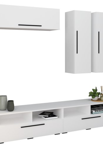 VCM NORDIC Arila XL 5-tlg. reolsystem, m. 5 lger, 17 rum, 8 hylder - hvid tr