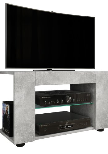 VCM NORDIC Plexalo L TV-bord, m. 1 glashylde - gr tr (70x30)