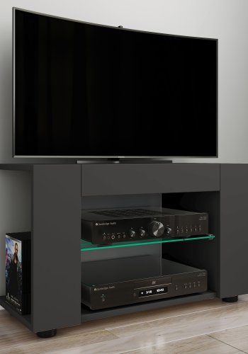 VCM NORDIC Plexalo L TV-bord, m. 1 glashylde - sort tr (70x30)