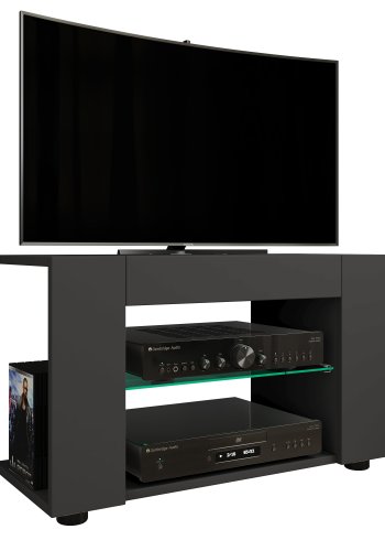 VCM NORDIC Plexalo L TV-bord, m. 1 glashylde - sort tr (70x30)