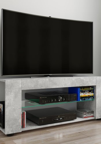 VCM NORDIC Plexalo XL TV-bord, m. 1 glashylde - gr tr (110x30)