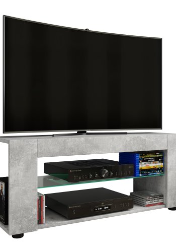 VCM NORDIC Plexalo XL TV-bord, m. 1 glashylde - gr tr (110x30)