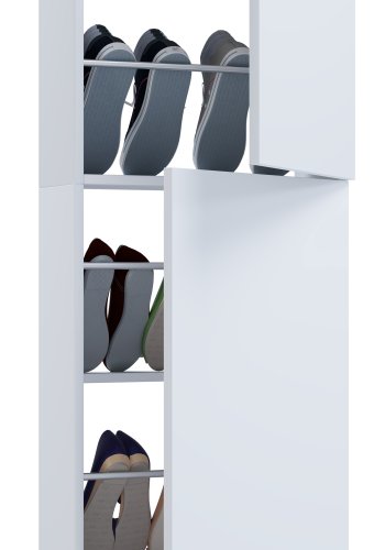 VCM NORDIC Fulisa XL skoskab, m. 2 lger, 4 hylder - hvid tr