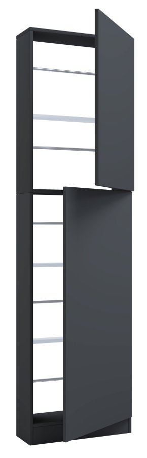 VCM NORDIC Fulisa XL skoskab, m. 2 lger, 4 hylder - antracitgr tr