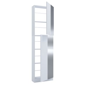 VCM NORDIC Fulisa XL skoskab, m. spejl p 2 lger, 4 hylder - hvid tr