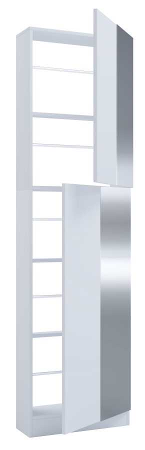 VCM NORDIC Fulisa XL skoskab, m. spejl p 2 lger, 4 hylder - hvid tr