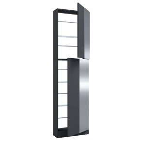 VCM NORDIC Fulisa XL skoskab, m. spejl p 2 lger, 4 hylder - antracitgr tr