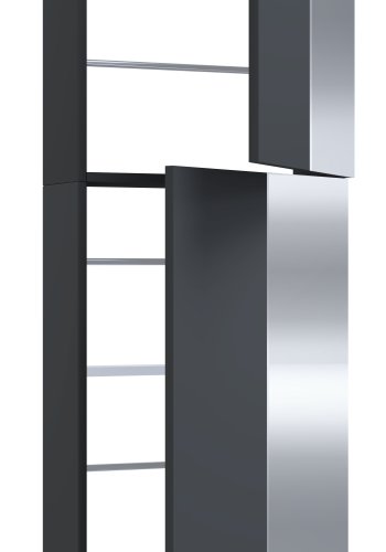 VCM NORDIC Fulisa XL skoskab, m. spejl p 2 lger, 4 hylder - antracitgr tr