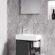 VCM NORDIC Lumia 3-delt gstevaskeplads, m. spejl, hndvask, 1 lge, 2 hylder - antracitgr tr