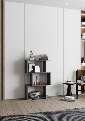 VCM NORDIC Palusa M reol, m. 3 rum - antracitgr tr