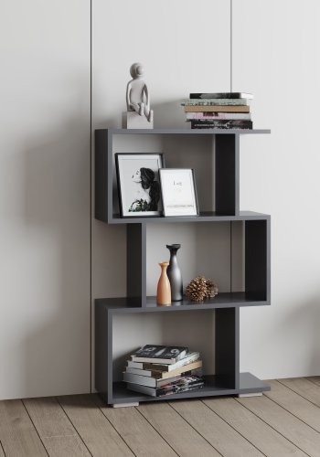 VCM NORDIC Palusa M reol, m. 3 rum - antracitgr tr