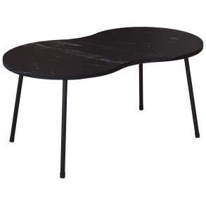 VCM NORDIC Mirola sofabord, m. afrundede kanter - sort marmorlook tr (90x41)