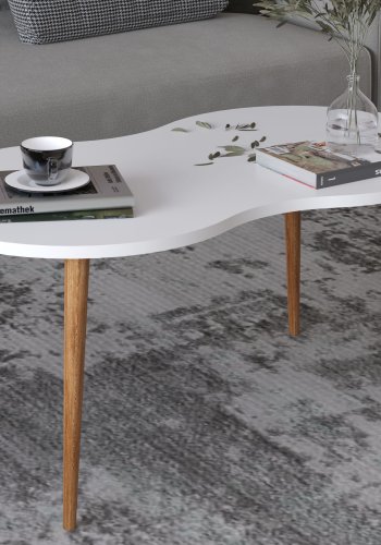 VCM NORDIC Barilo sofabord, m. afrundede kanter - hvif og natur tr (90x41)