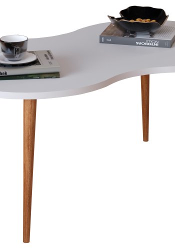 VCM NORDIC Barilo sofabord, m. afrundede kanter - hvif og natur tr (90x41)