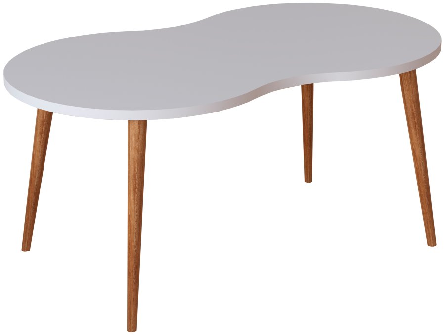 VCM NORDIC Barilo sofabord, m. afrundede kanter - hvif og natur tr (90x41)