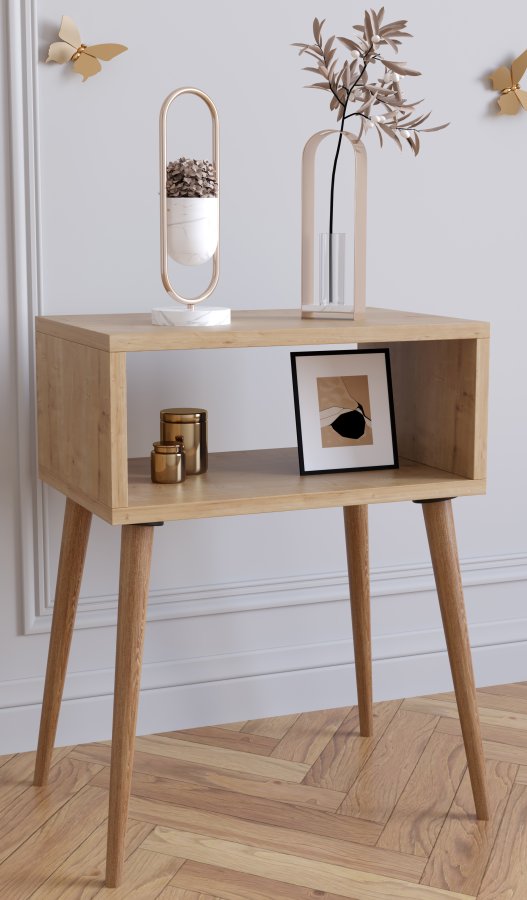 VCM NORDIC Singol M sengebord, m. 1 bent rum - natur tr (45x30)