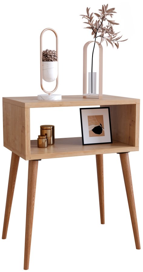 VCM NORDIC Singol M sengebord, m. 1 bent rum - natur tr (45x30)