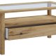 VCM NORDIC Lingis L sofabord, m. 1 skuffe - glas og natur tr (90x53,5)