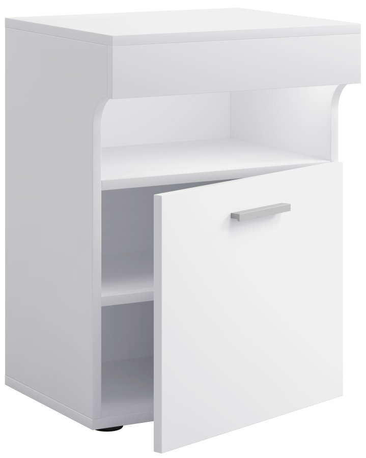 VCM NORDIC Slepal M sengebord, m. 1 lge, 1 rum, 1 hylde - hvid tr (45x39)