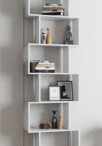 VCM NORDIC Palusa L reol, m. 6 rum - hvid tr