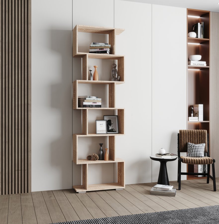 VCM NORDIC Palusa L reol, m. 6 rum - natur tr