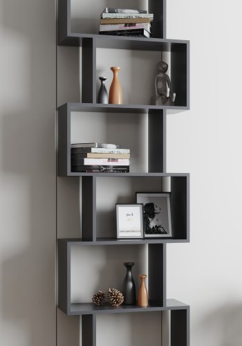 VCM NORDIC Palusa L reol, m. 6 rum - antracitgr tr