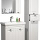 VCM NORDIC Casalo L 4-delt vaskeplads, m. spejlskab, hndvask, 2 skabe - hvid melamin