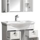 VCM NORDIC Casalo XL 3-delt vaskeplads, m. spejlskab, hndvask, 5 lger, 2 skuffer - hvid melamin