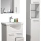 VCM NORDIC Lisalo L 4-delt vaskeplads, m. spejlskab, hndvask, 2 skabe - hvid melamin