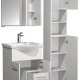 VCM NORDIC Lisalo L 4-delt vaskeplads, m. spejlskab, hndvask, 2 skabe - hvid melamin