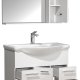 VCM NORDIC Lisalo XL 3-delt vaskeplads, m. spejlskab, keramik hndvask, 4 lger - hvid melamin