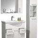 VCM NORDIC Lisalo XL 4-delt vaskeplads, m. spejlskab, hndvask, 2 skabe - hvid melamin