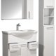 VCM NORDIC Lisalo XL 4-delt vaskeplads, m. spejlskab, hndvask, 2 skabe - hvid melamin