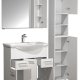 VCM NORDIC Lisalo XL 4-delt vaskeplads, m. spejlskab, hndvask, 2 skabe - hvid melamin