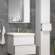 VCM NORDIC Silora L 4-delt vaskeplads, m. spejlskab, hndvask, 2 skabe - hvid melamin