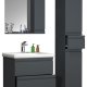 VCM NORDIC Silora L 4-delt vaskeplads, m. spejlskab, hndvask, 2 skabe - antracitgr melamin