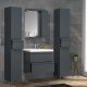 VCM NORDIC Silora L 5-delt vaskeplads, m. spejlskab, hndvask, 3 skabe - antracitgr melamin