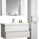 VCM NORDIC Silora XL 4-delt vaskeplads, m. spejlskab, hndvask, 2 skabe - hvid melamin